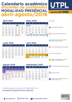 Septiembre 2016 Agosto 2016 Junio 2016 Julio 2016 Abril 2016