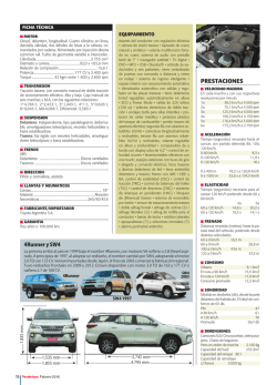 Ficha T&eacute;cnica Toyota SW4