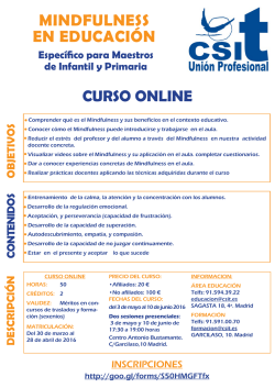 mindfulness en educaci&oacute;n (espec&iacute;fico para maestros de infantil y