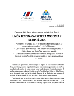 lim&oacute;n tendr&aacute; carretera moderna y estrat&eacute;gica