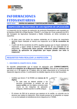 Informaci&oacute;n Fitosanitaria ITEAF 2016