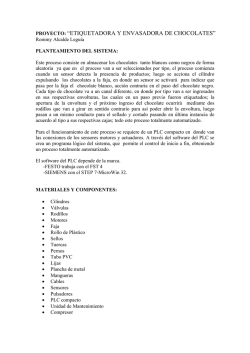 PROYECTO: &ldquo;ETIQUETADORA Y ENVASADORA DE CHOCOLATES&rdquo;
