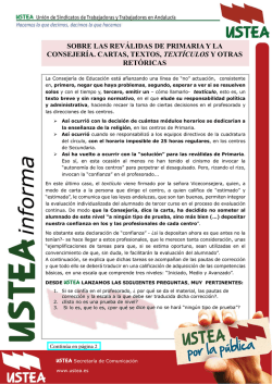 sobre las rev&aacute;lidas de primaria y la consejer&iacute;a. cartas, textos