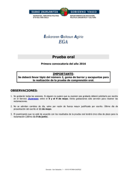 Prueba oral: lugares y fechas - Hezkuntza, Hizkuntza Politika eta