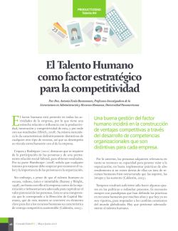 El Talento Humano como factor estrat&eacute;gico para la