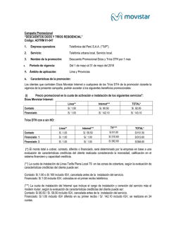 Descuento Promocional D&uacute;os Internet y Tr&iacute;os DTH por 1