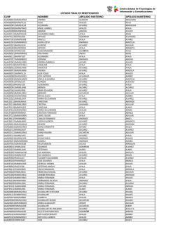 CURP NOMBRE APELLIDO PARTERNO APELLIDO MARTERNO