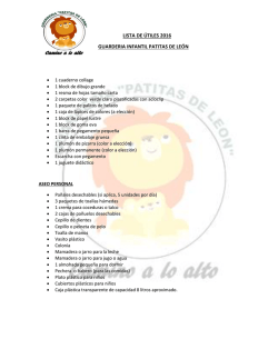 Lista de &Uacute;tiles - patitas de leon