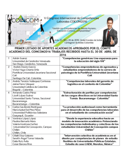 primer listado de aportes academicos aprobados por el