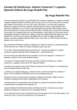 Canales De Distribucion. Gestion Comercial Y Logistica (Spanish