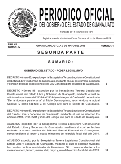 segundaparte - Peri&oacute;dico Oficial - Gobierno del Estado de Guanajuato
