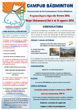 Campus Verano 2016 B&eacute;jar 6-16-8