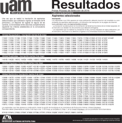 Primer Proceso de Selecci&oacute;n de 2016 Lista complementaria