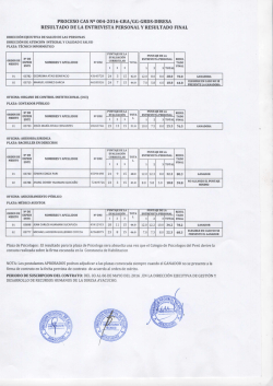 Resultados Finales - Direcci&oacute;n Regional de Salud Ayacucho