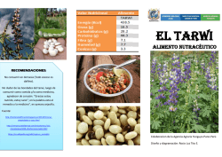 Triptico: El Tarwi Alimento Nutrac&eacute;utico
