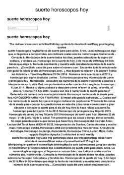 suerte horoscopos hoy