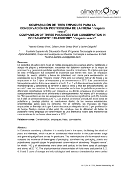 COMPARACI&Oacute;N DE TRES EMPAQUES PARA LA