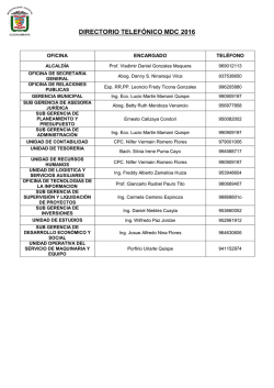 Directorio Telef&oacute;nico - Municipalidad Distrital Cuchumbaya