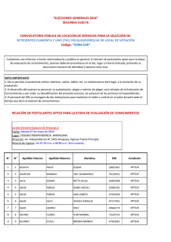 segunda vuelta convocatoria p&uacute;blica de locaci&oacute;n de servicios