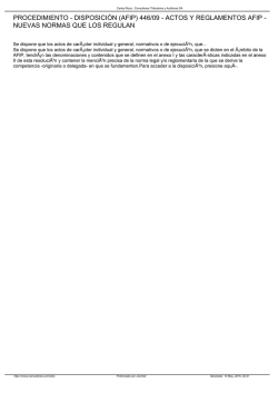 PROCEDIMIENTO - DISPOSICI&Oacute;N (AFIP) 446/09