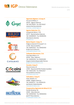 empresas envasadoras - IGP C&iacute;tricos Valencianos
