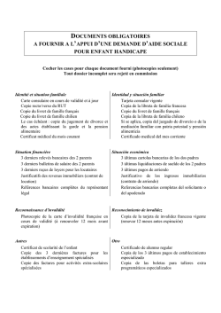 Documents obligatoires &agrave; fournir &agrave; l`appui d`une demande d`aide
