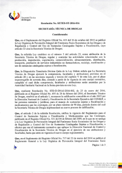 Secretar&iacute;a T&eacute;cnica de Drogas Resoluci&oacute;n No, SETED