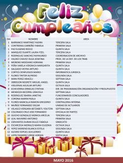 CUMPLEA&Ntilde;OS MAYO 2016