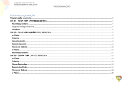PROGRAMA&Ccedil;&Atilde;O &Iacute;ndice da programa&ccedil;&atilde;o