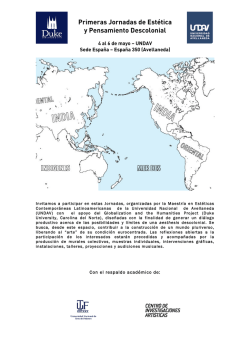 Primeras Jornadas de Est&eacute;tica y Pensamiento Descolonial