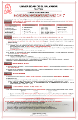 convocatoria nacional - Universidad de El Salvador en L&iacute;nea