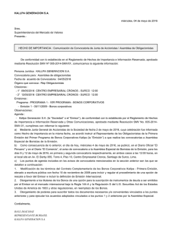 KALLPA GENERACION SA mi&eacute;rcoles, 04 de mayo de 2016