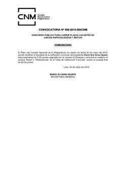 convocatoria n&ordm; 006-2015-sn/cnm - extranet cnm