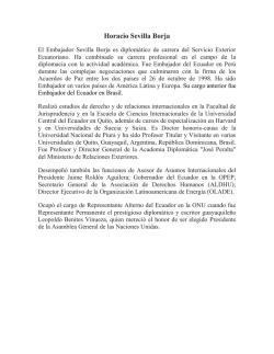 M&aacute;s informaci&oacute;n Embajador Horacio Sevilla