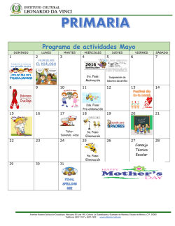 Programa de actividades Mayo - Instituto Cultural Leonardo Da Vinci