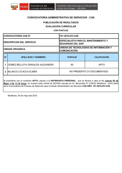 convocatoria administrativa de servicios - cas