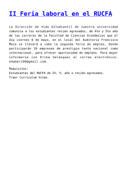 II Feria laboral en el RUCFA - UNAN &ndash; Facultad de Ciencias