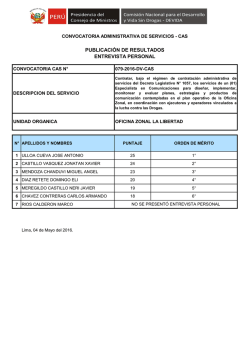 publicaci&oacute;n de resultados entrevista personal