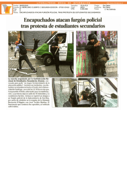 ENCAPUCHADOS ATACAN FURG&Oacute;N POLICIAL TRAS PROTESTA