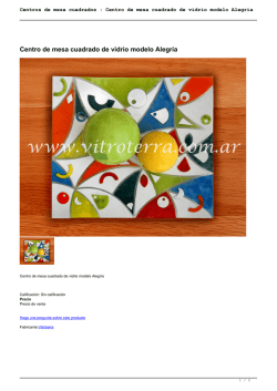 Centro de mesa cuadrado de vidrio modelo Alegr&iacute;a