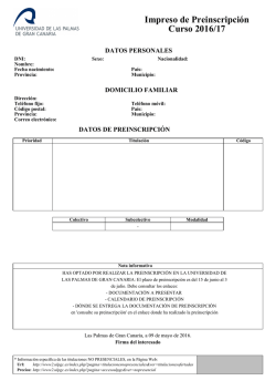 Impreso de Preinscripci&oacute;n Curso 2016/17