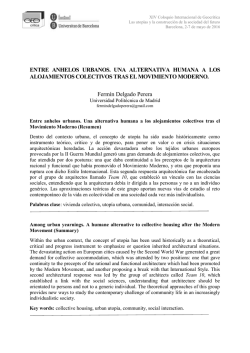 Entre anhelos urbanos. Una alternativa humana a los alojamientos