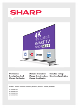 User manual Benutzerhandbuch Manuel d`utilisation