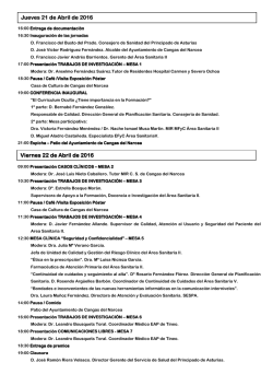 Jueves 21 de Abril de 2016 Jueves 21 de Abril de 2016 Viernes 22