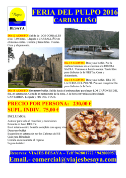 Excursi&oacute;n a Galicia el 12 de Agosto y durante - Viajes