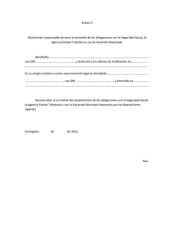 Anexo II Declaraci&oacute;n responsable de estar al corriente de las