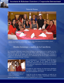 Rinden homenaje a madres de la Canciller&iacute;a