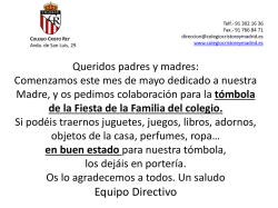 Colaboraci&oacute;n para la t&oacute;mbola de la Fista de la Familia del colegio.