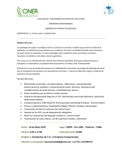 Fecha: 14 de Mayo 2016 Lugar: CINER &ndash; Oro 1881 &ndash; Palermo