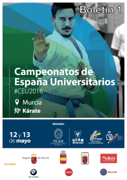 Boletin 1 CEU Karate - 2016 - Consejo Superior de Deportes